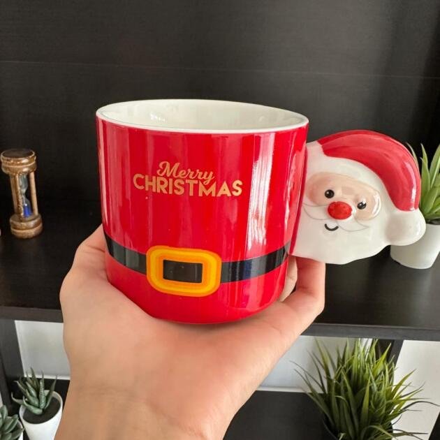 Santa Handle Holiday Mug